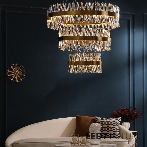 Loft Industry Modern - Razor Triple Circle Chandelier